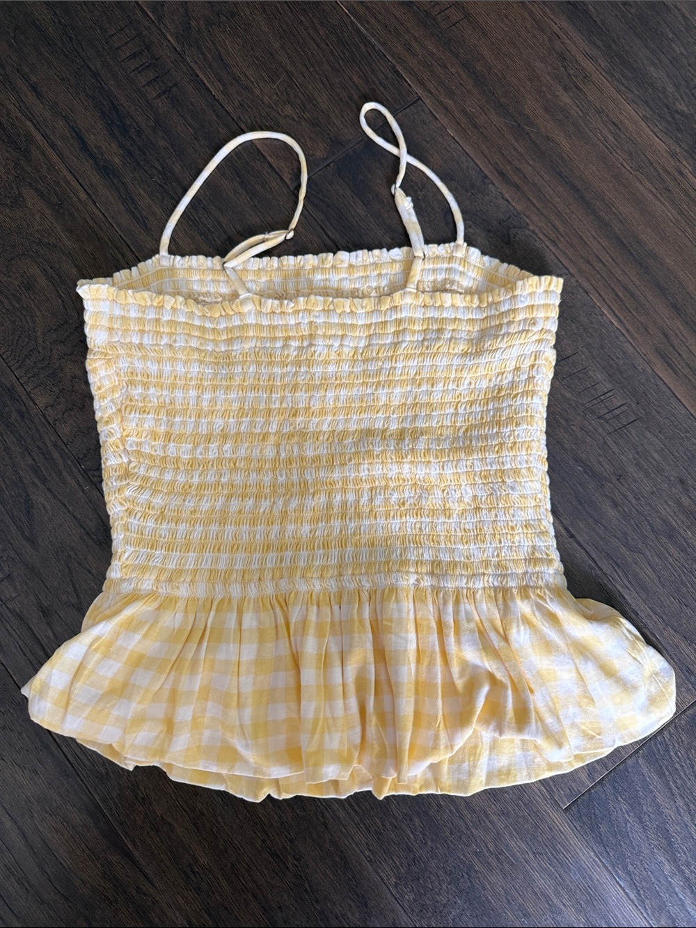 Free People Gingham Yellow Top XS - Picture 6 of 11